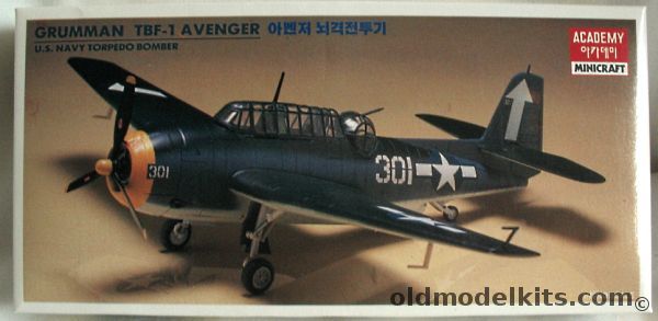 Academy 1/72 Grumman TBF-1 Avenger - USN, 1651 plastic model kit